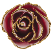 24K Solid Gold Rose- White and Red
